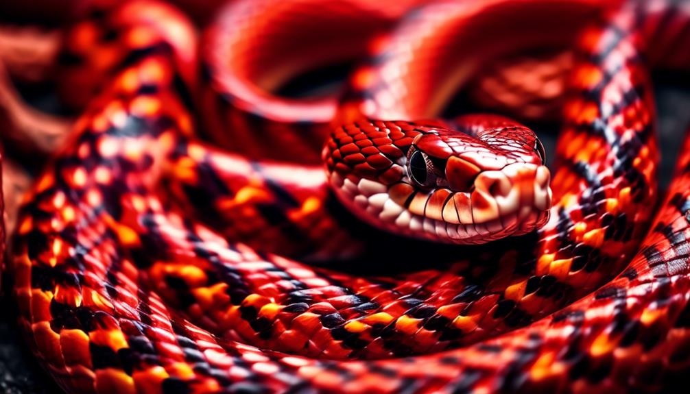 vibrant crimson corn snake