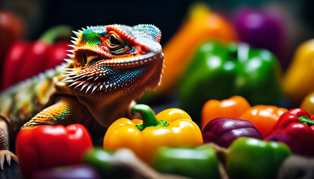bearded dragon and bell pepper