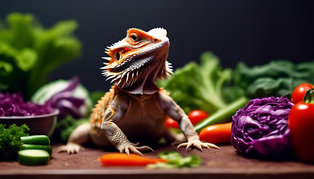 bearded dragons and red cabbage